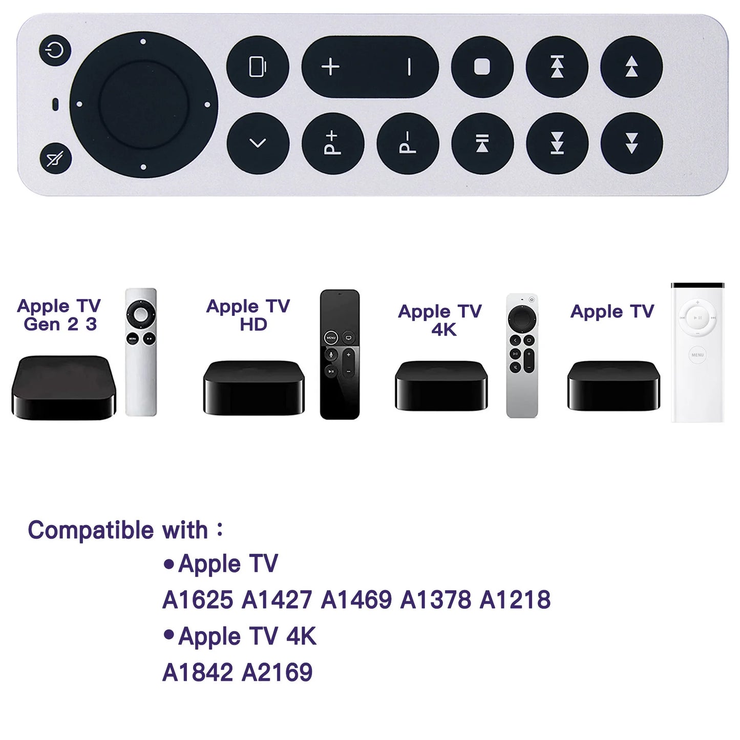 Replacement Remote Control for Apple TV 4K/Gen 1/2/3/4/ and HD Series