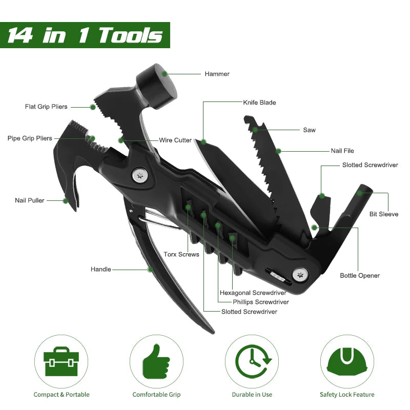 Swiss Tech - 12 in 1 Multitool for Men Survival / Camping / Outdoor Tool