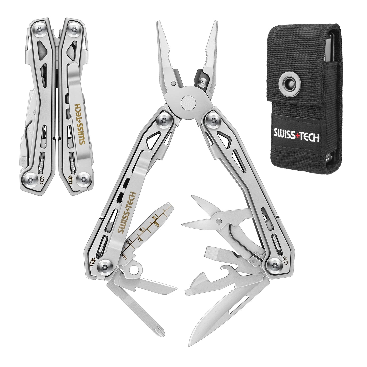 Swiss Tech - 16 in 1 Multitool for Men Survival / Camping / Outdoor Tool