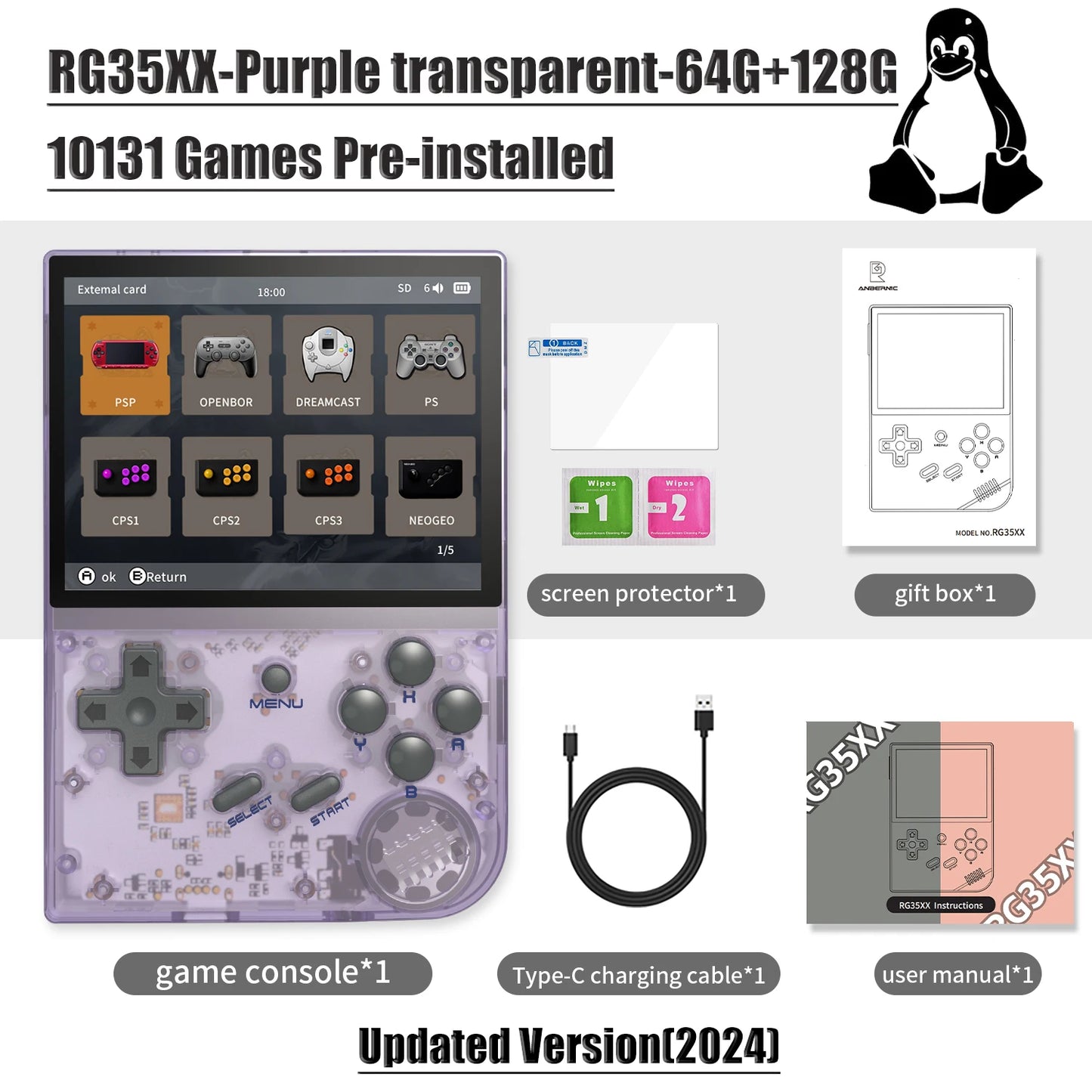 RG35XX+  - Retro Handheld Video Game Console Open Source Linux System 128GB