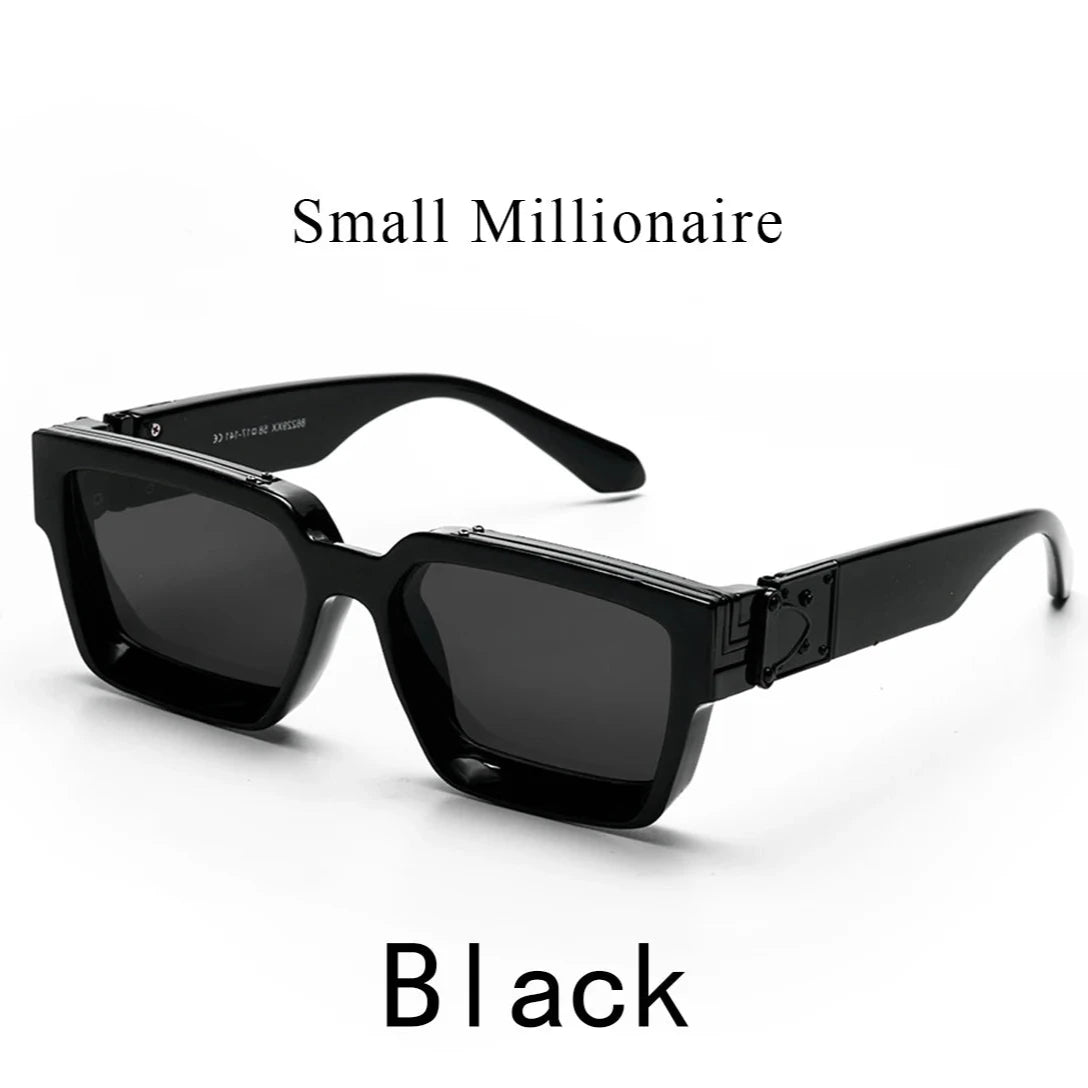 Vintage Square - Retro Black Millionaire Shades Luxury Designer Sunglasses