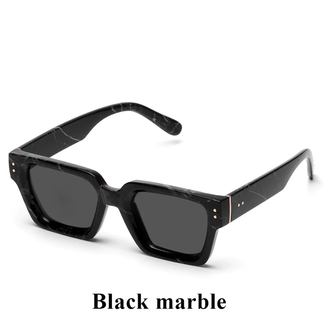 Vintage Square - Retro Black Millionaire Shades Luxury Designer Sunglasses